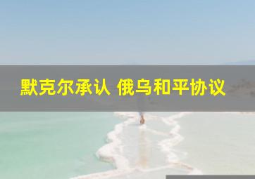 默克尔承认 俄乌和平协议